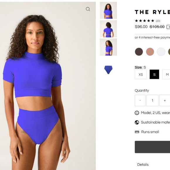 Momma the rylee jo high waist bikini swim bottom in violet size small - Picture 9 of 9